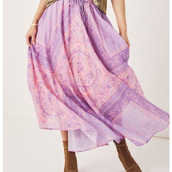 NWT Spell age of Aquarius Farrah half moon maxi skirt - Picture 2 of 10